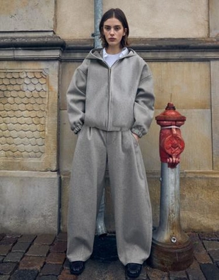 Bershka Брюки BARREL из шерстяной ткани