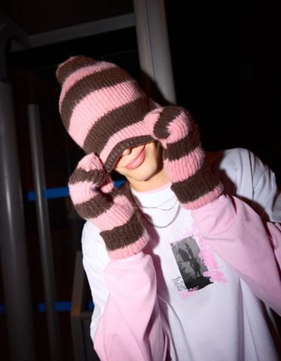 Варежки в полоску- Заказать в России