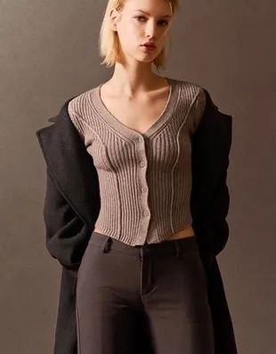 Кардиган в рубчик