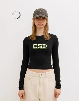 Bershka Лонгслив BERSHKA CSI купить с доставкой.