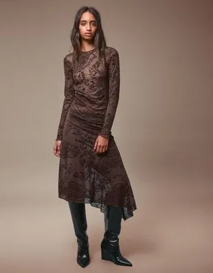 Юбка-миди с принтом- Заказать в России