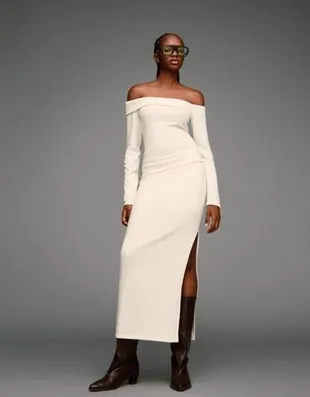 Мягкая трикотажная юбка миди- Заказать в России