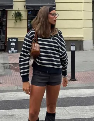 Худи с застежкой-молнией в полоску- Заказать в России