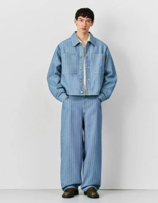 Супермешковатые джинсы в полоску