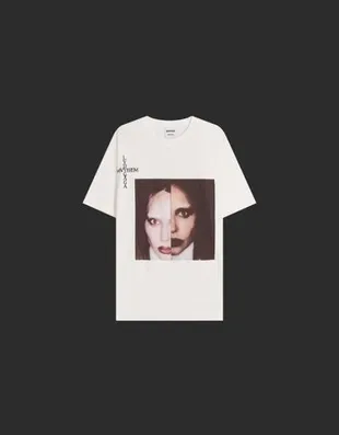 Футболка LADY GAGA с короткими рукавами и принтом- Заказать в России