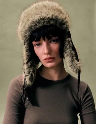 Шапка-авиатор из искусственного меха- Заказать в России