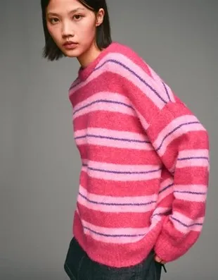 Свитер в разноцветную полоску- Заказать в России