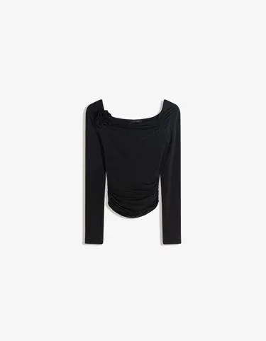 Топ с длинными рукавами и цветочным принтом- Заказать в России