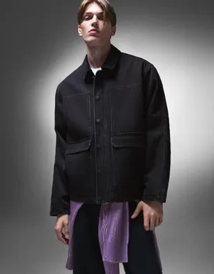 Джинсовая куртка с карманами- Заказать в России