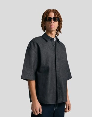 Bershka Рубашка свободного кроя с короткими рукавами