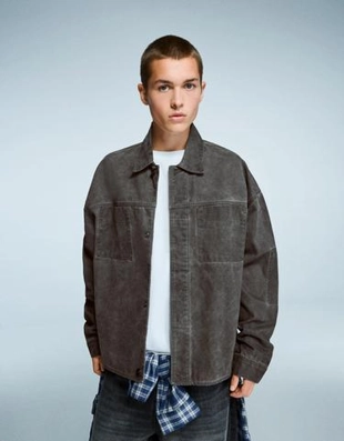 Bershka Укороченная куртка-рубашка свободного кроя