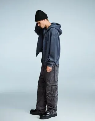 Брюки карго свободного кроя с эффектом потертости