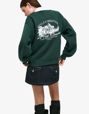 Джемпер с принтом и воротником поло