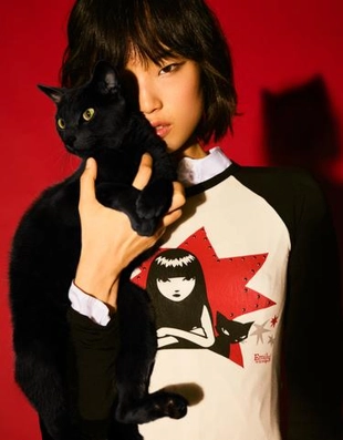 Bershka Футболка с длинными рукавами и принтом EMILY THE STRANGE купить с доставкой.