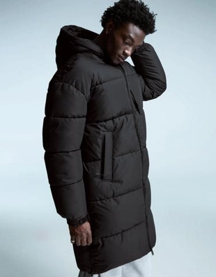 Bershka Длинное стеганое пальто