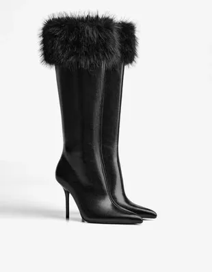 Сапоги на каблуке с мехом- Заказать в России