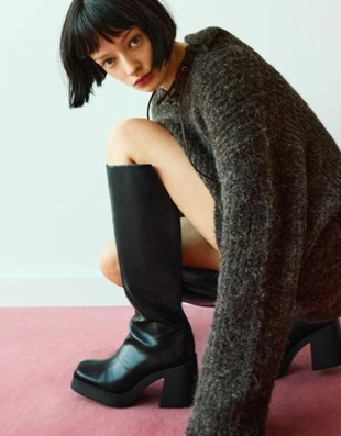 Bershka HIGH-HEEL PLATFORM BOOTS купить с доставкой.