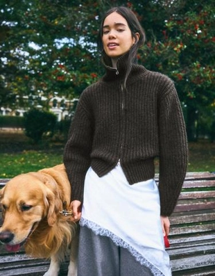 Bershka Кардиган на молнии с высоким воротником