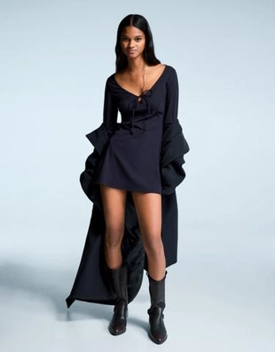 Bershka Мини-платье с бантом