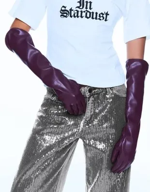 Длинные перчатки из искусственной кожи- Заказать в России