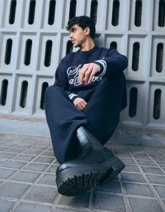 Ботинки с эластичной вставкой- Заказать в России