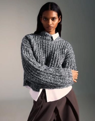 Bershka Свитер с высоким воротником из ткани из крученой нити купить с доставкой.