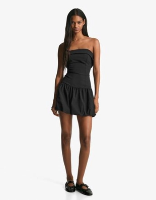 Bershka Платье-баллон мини с открытыми плечами