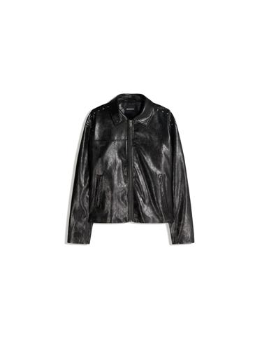 Bershka Куртка из искусственной кожи с заклепками
