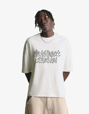 Bershka Футболка геометрического кроя с вышивкой