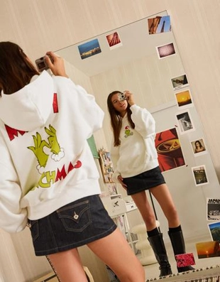 Bershka Худи «гринч» с принтом