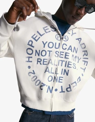 Bershka Толстовка на молнии с принтом