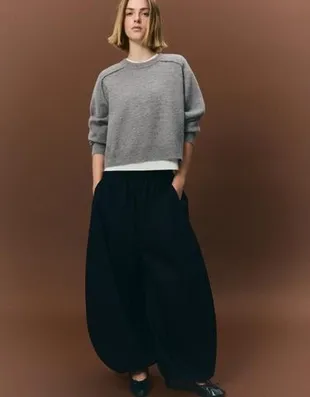 Трикотажный свитер со швами- Заказать в России