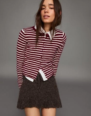 Bershka Трикотажный кардиган в полоску