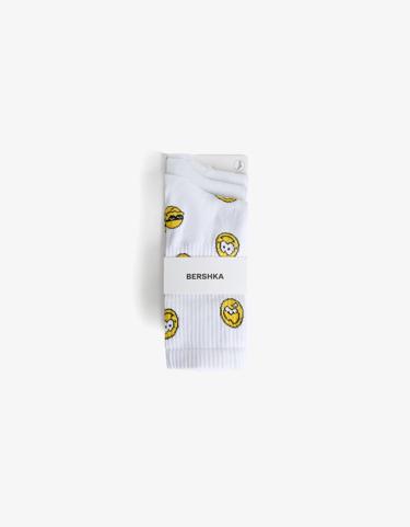 Bershka Набор из 3 пар носков с принтом купить с доставкой.