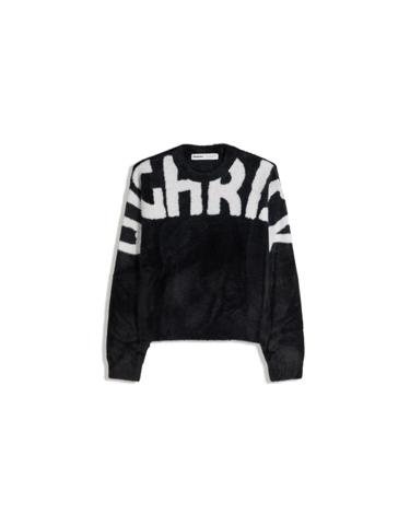 Свитер из искусственного меха с принтом