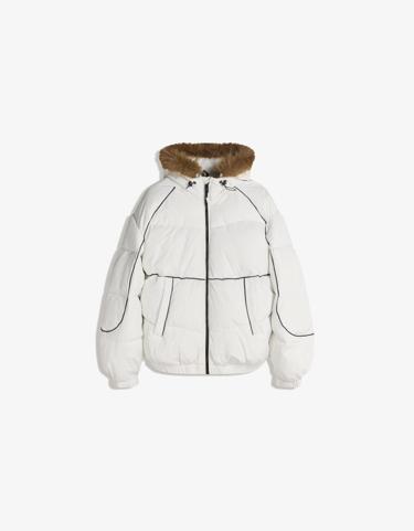 Bershka TECHNICAL JACKET WITH FAUX FUR HOOD купить с доставкой.
