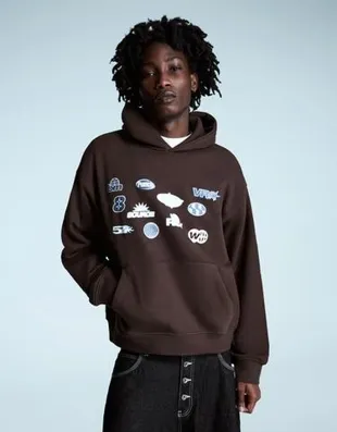 Худи с капюшоном и принтом