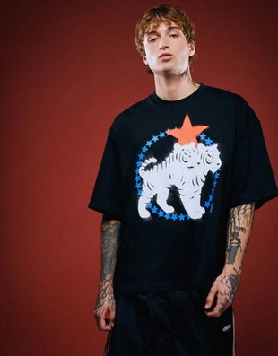 Bershka Футболка NTS NUSAR 3000 объемного кроя с короткими рукавами и принтом