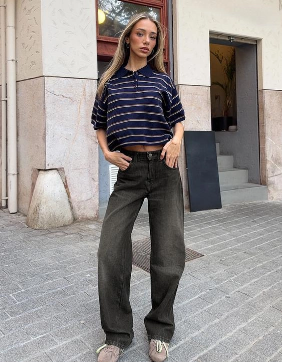 Bershka Джинсы прямого кроя с широкими штанинами купить с доставкой.