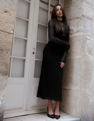 Bershka Кружевное платье миди с длинными рукавами купить с доставкой.