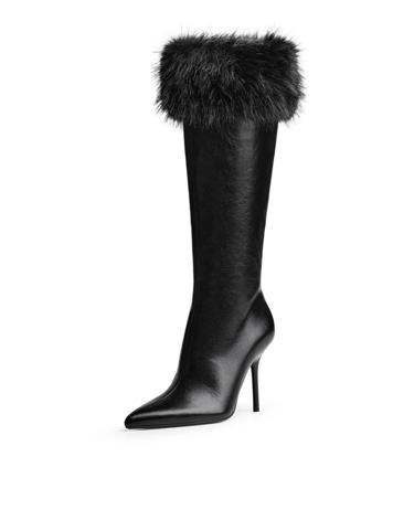 Bershka Сапоги на каблуке с мехом