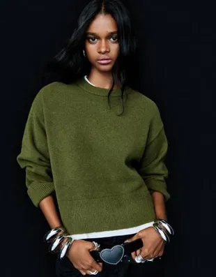 Свитер оверсайз с рифленым низом- Заказать в России