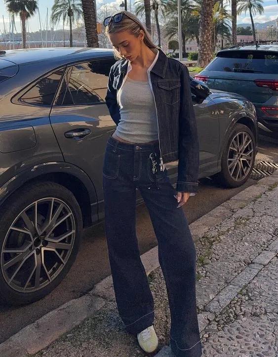 Bershka Бесшовные джинсы с широкими штанинами и карманами