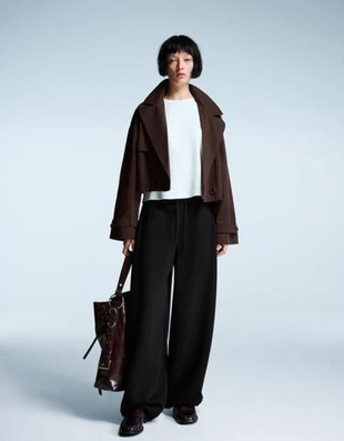 Bershka Брюки BARREL из мягкой ткани с фиксаторами