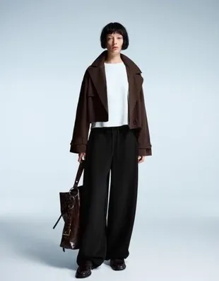 Брюки BARREL из мягкой ткани с фиксаторами