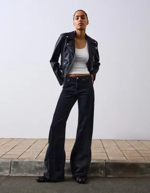 Куртка в байкерском стиле из искусственной кожи- Заказать в России