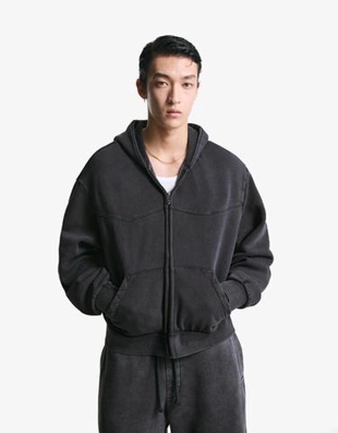 Bershka Укороченная толстовка геометрического кроя с застежкой-молнией