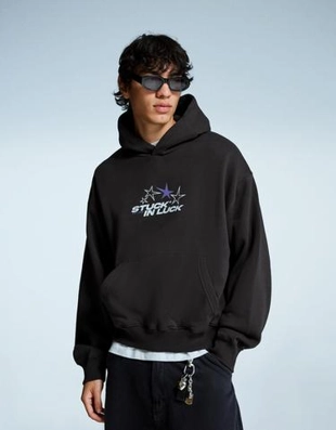 Bershka Худи с капюшоном и принтом