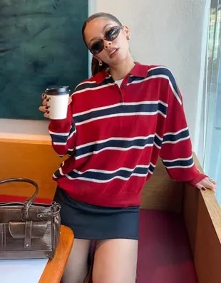 Свитер с воротником поло- Заказать в России