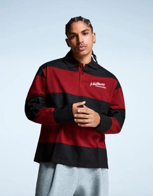 Bershka Поло из мягкой ткани с принтом «кошмар на улице вязов»